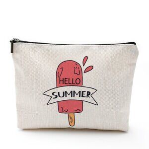 Cotton Linen Zipper Cosmetic Bag